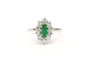 Bague 60 Bague contemporaine en or blanc 18 carats sertie d'une émeraude et de diamants "taille" brillant (+-0.6ct) 58 Facettes B596