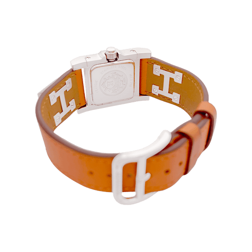 Montre Hermès "Médor" acier, cuir.