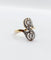 Bague 51 Bague toi et moi antique or jaune, diamants, monture à enroulement (circa 1900) 58 Facettes A05284