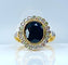 Bague 53 Bague marguerite en or jaune 18 carats, saphir et diamants 58 Facettes AB530