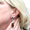 Boucles d'oreilles Boucles d'oreilles de style Art Déco en platine sterling avec diamants, émeraude et citrine. 58 Facettes CH41