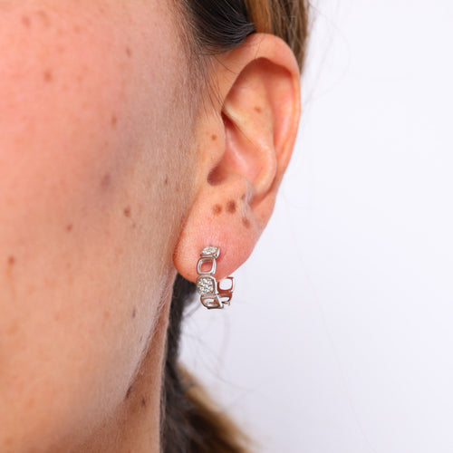 Boucles d'oreilles DINH VAN - Boucles d'oreilles or blanc et diamants 58 Facettes 99867