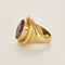 Importante Bague type chevalière en or jaune et améthyste