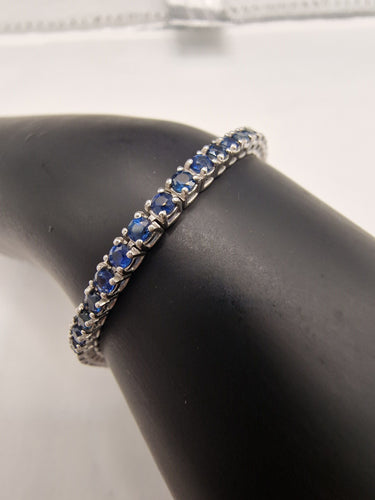 Bracelet Bracelet tennis saphir en or blanc 58 Facettes