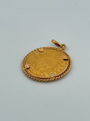 Pendentif pièce de 20 Francs Napoléon 3 en or