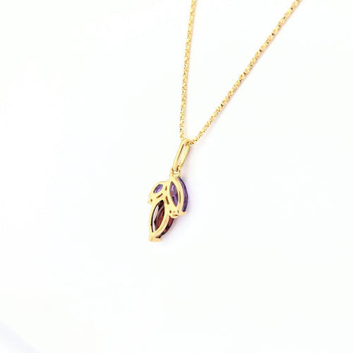 Collier Collier or jaune, diamants, améthyste, grenat 58 Facettes 30462