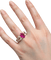 Bague 52 Bague fleur deux or avec rubis ovale et diamants 58 Facettes