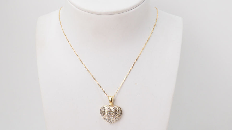 Collier 42 Collier coeur or jaune et diamants 58 Facettes 32593