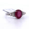 Bague 55 Bague Art déco en platine avec rubis et diamants 58 Facettes
