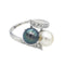 Bague 51 Bague  Toi et moi  Or blanc Perle, Diamant 58 Facettes 4049090CN