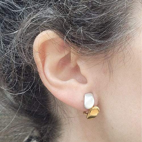 Boucles d'oreilles Boucles d'oreilles - Boucles d'oreilles en or jaune et blanc 18 carats 58 Facettes PE142