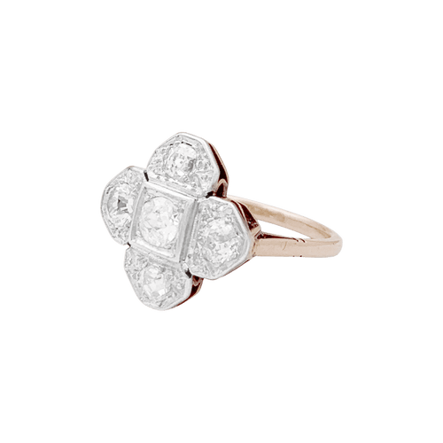 Bague 52 Bague ART DÉCO diamants taille ancienne, or jaune, platine. 58 Facettes 34655