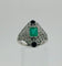 Bague 54 Bague de style Art Déco en platine, avec émeraude centrale, diamants et onyx 58 Facettes 50244