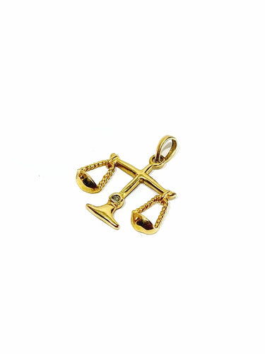 Pendentif Pendentif Justice Balance or jaune diamant 58 Facettes