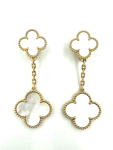 Boucles d'oreilles VAN CLEEF & ARPELS - Magic Alhambra, boucles d'oreilles or jaune et nacre 58 Facettes