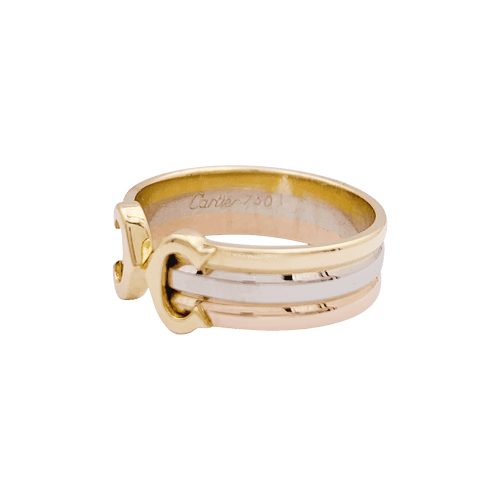 Bague 53 Bague Cartier, "Double C", trois tons d'or 58 Facettes 34388
