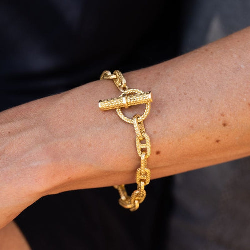Bracelet Bracelet vintage maille Chaîne d'ancre en or jaune 58 Facettes