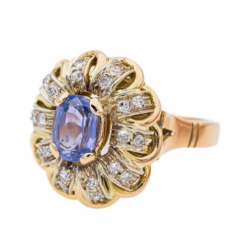 Bague 56 Bague Pompadour Or rose, Or blanc, Or jaune Saphir, Diamant 58 Facettes 2850044CN