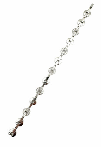 Bracelet CARTIER. Collection "Himalia", bracelet or blanc 18K et diamants 58 Facettes
