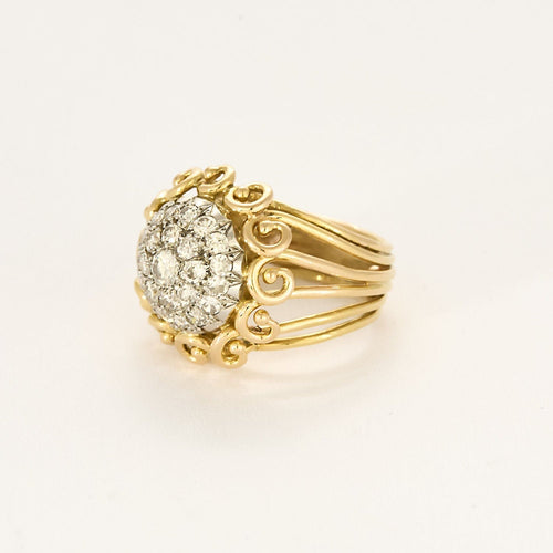 Bague 51 Bague en Or jaune & blanc 18k Diamant 58 Facettes SEN2429X2
