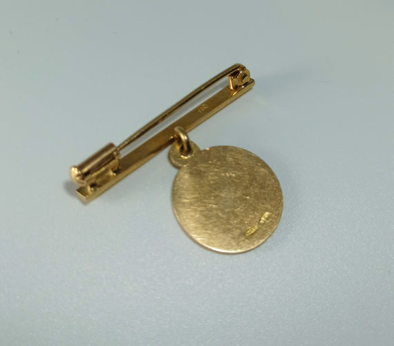 Pendentif Broche et médaille en or guilloché 58 Facettes 26