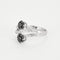 Bague 59 Bague Toi et Moi en or blanc, diamants noirs et blancs 58 Facettes 240515