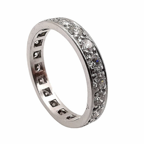 Bague 57 Alliances américaine platine & diamants 58 Facettes