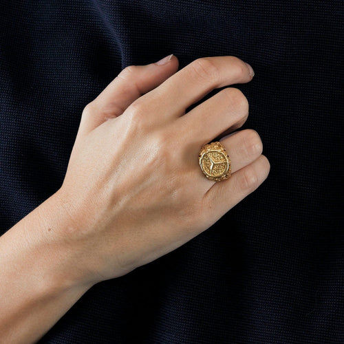 Bague Bague or jaune avec motif 58 Facettes LP576