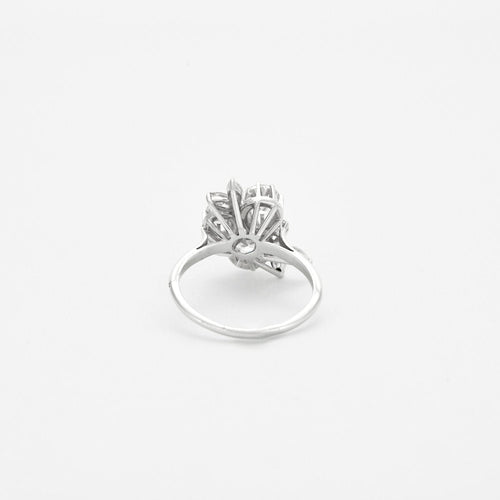 Bague 57 Bague ancienne Or blanc Diamants 58 Facettes 2331431