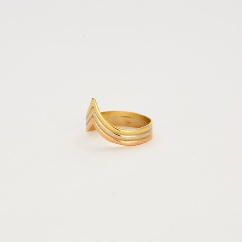 Bague 50 Bague en ors jaune, rose et blanc 58 Facettes LP246