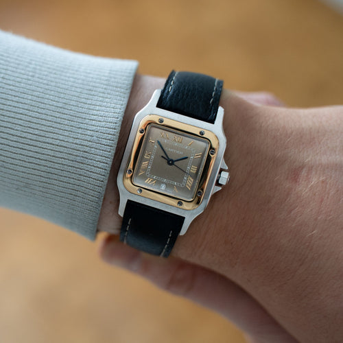 Montre CARTIER -Montre Santos Galbée - Bronze roman dial - LM 58 Facettes