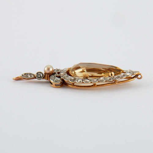 Pendentif Pendentif Ancien Citrine Diamants 58 Facettes