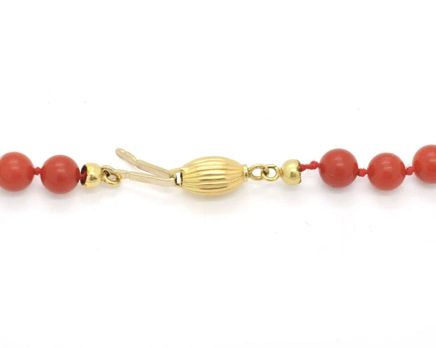 Collier Collier en corail sarde avec fermoir en or 58 Facettes 13572