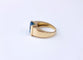Bague or jaune topaze bleue