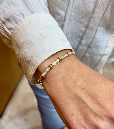 Bracelet Bracelet vintage en or jaune et diamants 58 Facettes