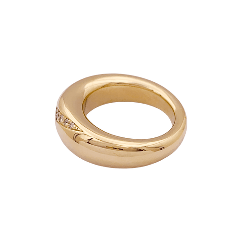Bague 49 Bague Chaumet "Anneau" or jaune, diamants. 58 Facettes 34419