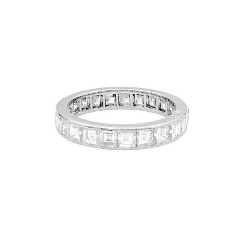 Bague 48 Alliance en platine et diamants. 58 Facettes 35108
