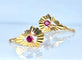 Boucles d'oreilles Boucles d’oreilles dormeuses en or jaune 18 carats et pierres rouges 58 Facettes AB677