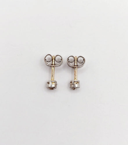 Boucles d'oreilles Puces d'oreilles diamants taille ancienne en or blanc 18k et platine 58 Facettes A04402