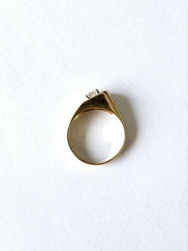 Bague 49 Bague moderniste or jaune et Diamant 58 Facettes