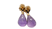 Boucles d'oreilles Boucles d'oreilles en or jaune, améthystes briolettes et diamants 58 Facettes 30346