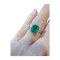 Bague 53 Bague Art Déco Émeraude 1.60 ct diamants 58 Facettes