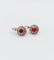 Boucles d'oreilles Dormeuses marguerite antique or rose pierre rouge et diamants 58 Facettes A00730