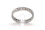 Bague 51 Alliance américaine Art Déco en or blanc 18 carats sertie de diamants old cut 58 Facettes B782