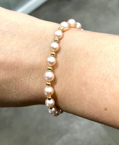Bracelet Bracelet perles de culture et boules or jaune 58 Facettes