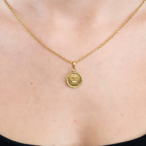 Pendentif AUGIS - Pendentif ancien médaille d’amour en or jaune 750 58 Facettes LP900/BET