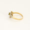 Bague 56.5 Bague en or jaune, gris, topaze et diamants 58 Facettes ROD3526