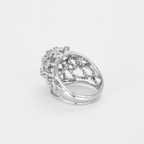 Bague 53 Bague dôme or blanc et diamants 58 Facettes 240566
