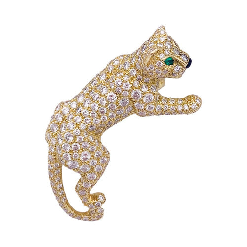 Bague 52 Bague Haute Joaillerie Cartier, "Panthère de Cartier", or jaune, diamants. 58 Facettes 33534