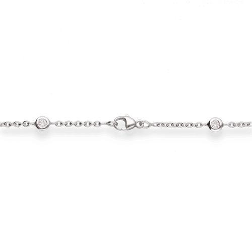 Collier Sautoir en or gris 18K - 80 cm - 2,50 ct de diamants brillants G-VS 58 Facettes FB08732